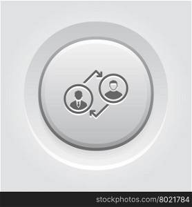Coaching Icon. Business Concept. Coaching Icon. Business Concept. Grey Button Design