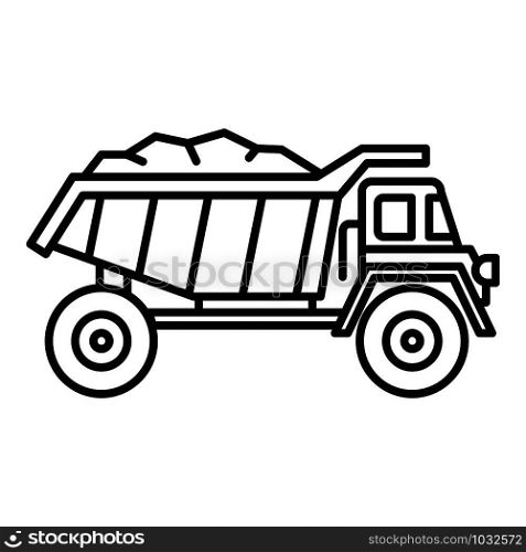 Coal dump truck icon. Outline coal dump truck vector icon for web design isolated on white background. Coal dump truck icon, outline style