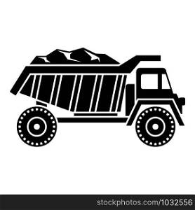 Coal dump truck icon. Simple illustration of coal dump truck vector icon for web design isolated on white background. Coal dump truck icon, simple style