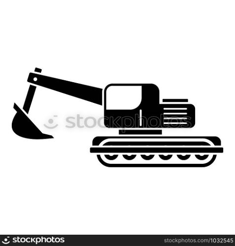 Coal excavator icon. Simple illustration of coal excavator vector icon for web design isolated on white background. Coal excavator icon, simple style