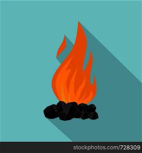 Coal fire icon. Flat illustration of coal fire vector icon for web design. Coal fire icon, flat style