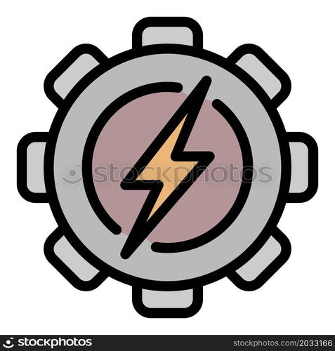 Coal industrial energy icon. Outline coal industrial energy vector icon color flat isolated. Coal industrial energy icon color outline vector