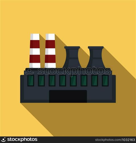 Coal industry factory icon. Flat illustration of coal industry factory vector icon for web design. Coal industry factory icon, flat style