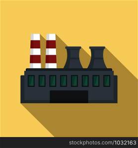 Coal industry factory icon. Flat illustration of coal industry factory vector icon for web design. Coal industry factory icon, flat style