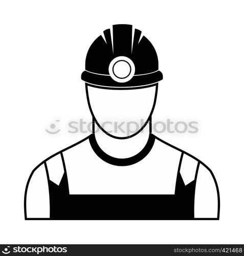 Coal miner black simple icon isolated on white background. Coal miner black simple icon