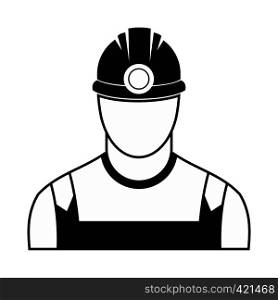 Coal miner black simple icon isolated on white background. Coal miner black simple icon