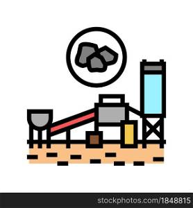 coal processing plant color icon vector. coal processing plant sign. isolated symbol illustration. coal processing plant color icon vector illustration