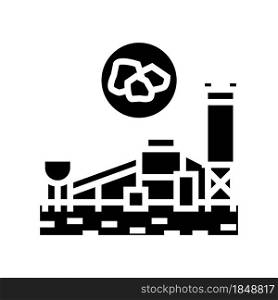 coal processing plant glyph icon vector. coal processing plant sign. isolated contour symbol black illustration. coal processing plant glyph icon vector illustration