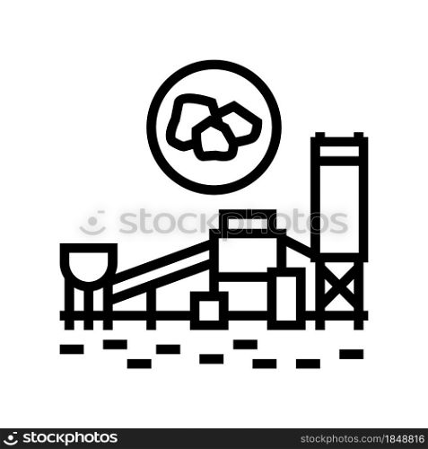 coal processing plant line icon vector. coal processing plant sign. isolated contour symbol black illustration. coal processing plant line icon vector illustration