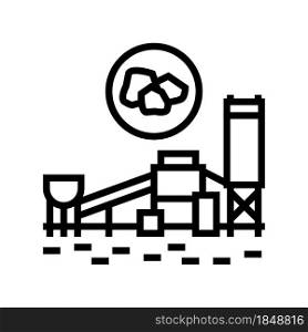 coal processing plant line icon vector. coal processing plant sign. isolated contour symbol black illustration. coal processing plant line icon vector illustration