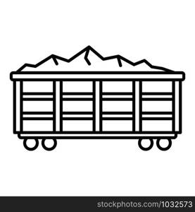 Coal train wagon icon. Outline coal train wagon vector icon for web design isolated on white background. Coal train wagon icon, outline style