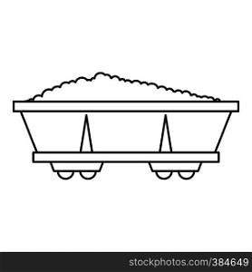 Coal trolley icon. Outline illustration of coal trolley vector icon for web design. Coal trolley icon, outline style