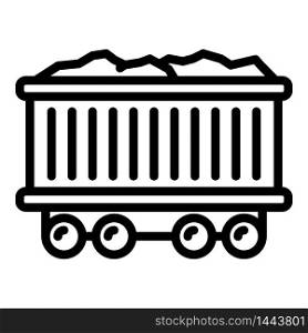 Coal wagon icon. Outline coal wagon vector icon for web design isolated on white background. Coal wagon icon, outline style