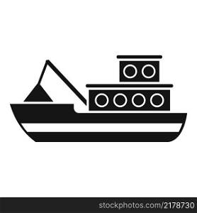 Coast fish boat icon simple vector. Sea vessel. Marine catch. Coast fish boat icon simple vector. Sea vessel