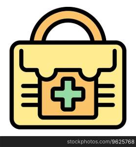 Coast guard first aid kit icon outline vector. Water transport. Emergency boat color flat. Coast guard first aid kit icon vector flat
