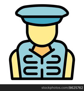 Coast guard man icon outline vector. Emergency boat. Air military color flat. Coast guard man icon vector flat