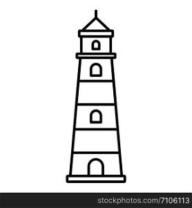 Coast lighthouse icon. Outline coast lighthouse vector icon for web design isolated on white background. Coast lighthouse icon, outline style
