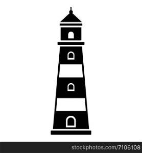 Coast lighthouse icon. Simple illustration of coast lighthouse vector icon for web design isolated on white background. Coast lighthouse icon, simple style