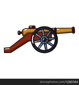 Coastal cannon icon. Cartoon illustration of coastal cannon vector icon for web.. Coastal cannon icon, cartoon style.