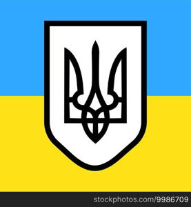 coat arms ukraine flag. Ukrainian flag symbol. Support ukraine. Vector illustration. Stock image. EPS 10.