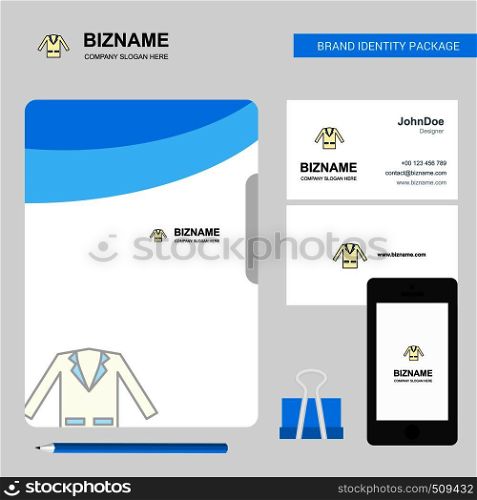 coat Business Logo, File Cover Visiting Card and Mobile App Design. Vector Illustration