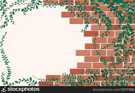 Coat buttons Mexican daisy plant on Wall of bricks and space background art vector