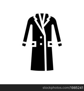 coat female garment glyph icon vector. coat female garment sign. isolated contour symbol black illustration. coat female garment glyph icon vector illustration