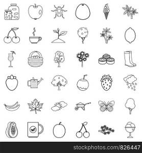 Coat icons set. Outline style of 36 coat vector icons for web isolated on white background. Coat icons set, outline style