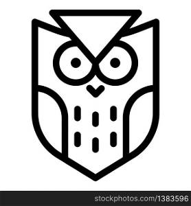 Coat of arms of an owl icon. Outline coat of arms of an owl vector icon for web design isolated on white background. Coat of arms of an owl icon, outline style