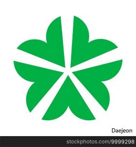 Coat of Arms of Daejeon is a South Korea region. Vector heraldic emblem