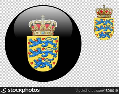 Coat of arms of Denmark vector illustration on a transparent background
