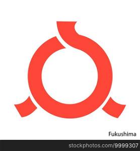 Coat of Arms of Fukushima is a Japan prefecture. Vector heraldic emblem