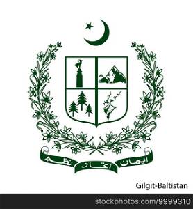 Coat of Arms of Gilgit-Baltistan is a Pakistan region. Vector heraldic emblem