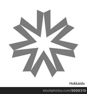 Coat of Arms of Hokkaido is a Japan prefecture. Vector heraldic emblem