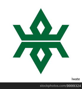 Coat of Arms of Iwate is a Japan prefecture. Vector heraldic emblem