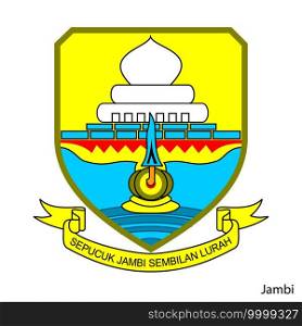 Coat of Arms of Jambi is a Indonesian region. Vector heraldic emblem