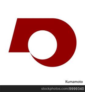 Coat of Arms of Kumamoto is a Japan prefecture. Vector heraldic emblem