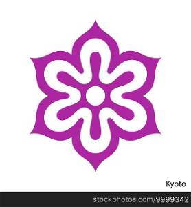 Coat of Arms of Kyoto is a Japan prefecture. Vector heraldic emblem