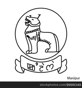 Coat of Arms of Manipur is a Indian region. Vector heraldic emblem