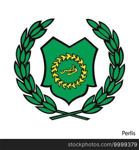 Coat of Arms of Perlis is a Malaysian region. Vector heraldic emblem