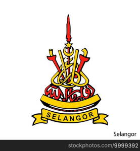Coat of Arms of Selangor is a Malaysian region. Vector heraldic emblem