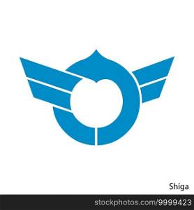 Coat of Arms of Shiga is a Japan prefecture. Vector heraldic emblem