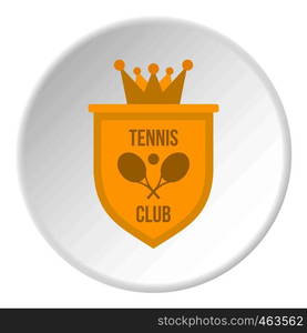 Coat of arms of tennis club icon in flat circle isolated vector illustration for web. Coat of arms of tennis club icon circle