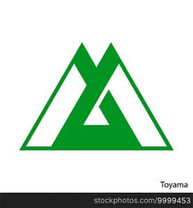 Coat of Arms of Toyama is a Japan prefecture. Vector heraldic emblem