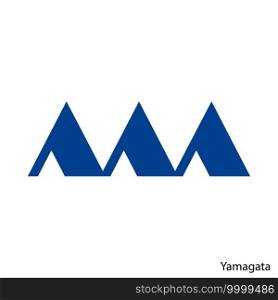 Coat of Arms of Yamagata is a Japan prefecture. Vector heraldic emblem