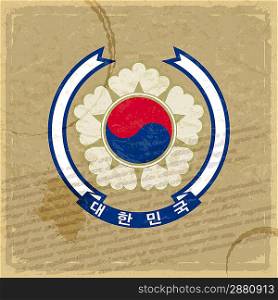 Coat of Korea on an old sheet of paper