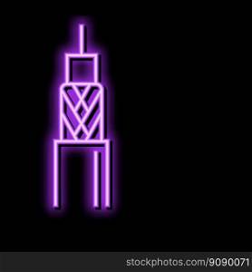 coaxial cable wire neon light sign vector. coaxial cable wire illustration. coaxial cable wire neon glow icon illustration