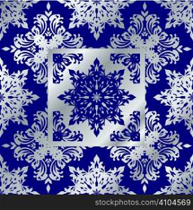 cobalt and silver seamless floral design that wouldmake an ideal background