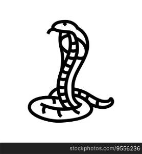 cobra animal snake line icon vector. cobra animal snake sign. isolated contour symbol black illustration. cobra animal snake line icon vector illustration