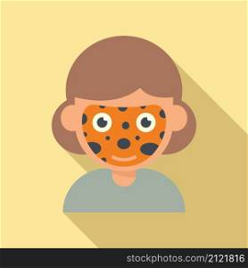 Cobra face painting icon flat vector. Child paint. Kid mask. Cobra face painting icon flat vector. Child paint